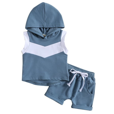 Musuos 2Pcs Baby Boys Contrast Color Hooded Sleeveless Pocket Tank Tops Elastic Shorts
Musuos 2Pcs Baby Boys Contrast Color Hooded Sleeveless Pocket Tank Tops Elastic Shorts