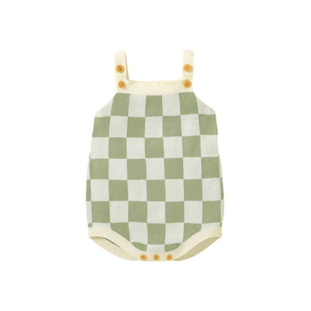 HOANSELAY Infant Baby Girl Knitted Jumpsuit Casual Summer Checkerboard Print Sleeveless Rompers for Toddler
HOANSELAY Infant Baby Girl Knitted Jumpsuit Casual Summer Checkerboard Print Sleeveless Rompers for Toddler