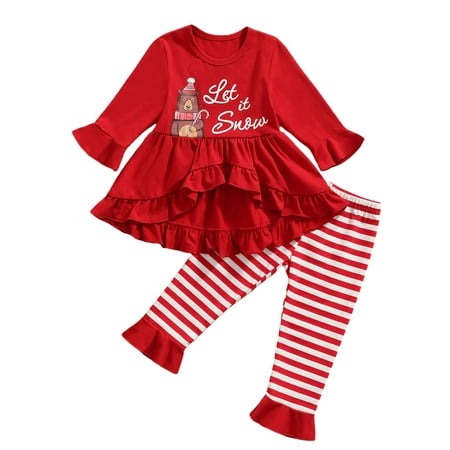 Sunisery Christmas Kids Baby Girls Clothes Set Printing Round Collar Pullover Tops Flared Trousers Outfits Red Stripe 6-12 Months
Sunisery Christmas Kids Baby Girls Clothes Set Printing Round Collar Pullover Tops Flared Trousers Outfits Red Stripe 6-12 Months