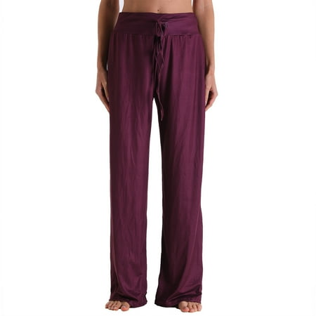 Women s Comfy Casual Pajama Pants Floral Print Drawstring Palazzo Lounge Pants Wide Leg Loose
