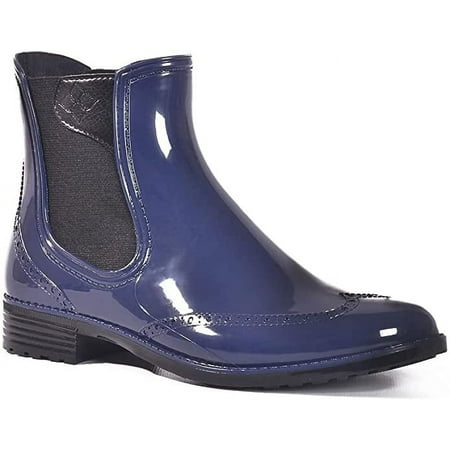 dav Women s Vienna Brogue Water Resistant Chelsea Boot Size US 8 M Navy