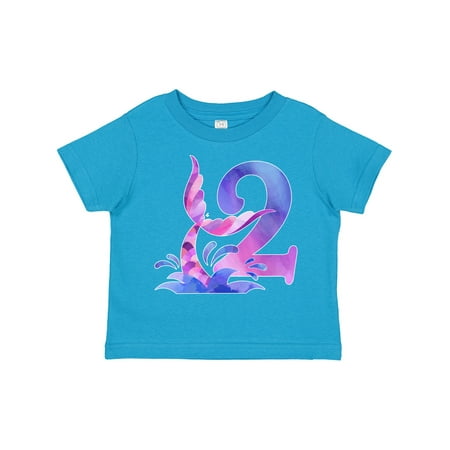 Inktastic 2nd Birthday Mermaid Tail Gift Toddler Boy or Toddler Girl T-Shirt