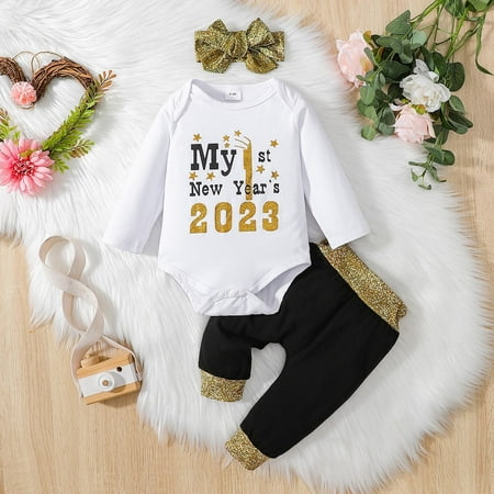 ZMHEGW Fall Outfits For Toddler Boys Girls New Year S Letter Prints Bodysuit Romper Pants Headband Outfits Set
ZMHEGW Fall Outfits For Toddler Boys Girls New Year S Letter Prints Bodysuit Romper Pants Headband Outfits Set