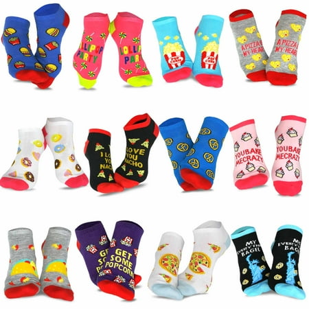 TeeHee Fun Food Taco Pizza Hamburger Socks for Women Low Cut Ankle No Show Socks 12 Pairs (Food-Letter)
TeeHee Fun Food Taco Pizza Hamburger Socks for Women Low Cut Ankle No Show Socks 12 Pairs (Food-Letter)