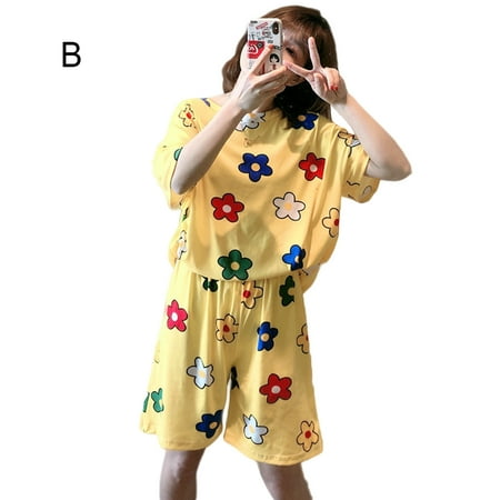 Summer Pajamas Women S Short-Sleeved Suit Flower Girl Cute Cartoon Loose Large Size Two-Piece Suit
Summer Pajamas Women S Short-Sleeved Suit Flower Girl Cute Cartoon Loose Large Size Two-Piece Suit
