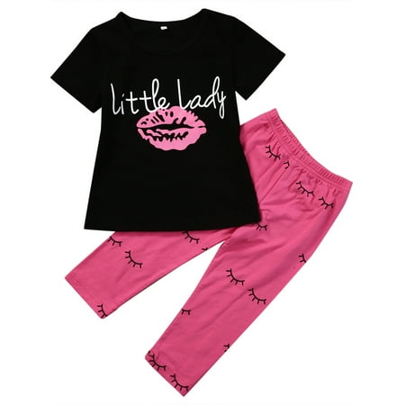 Gwiyeopda Toddler Girls Sports Casual 2pcs Outfit Lips Printed Short sleeve T-shirt and Long Pant Set
Gwiyeopda Toddler Girls Sports Casual 2pcs Outfit Lips Printed Short sleeve T-shirt and Long Pant Set