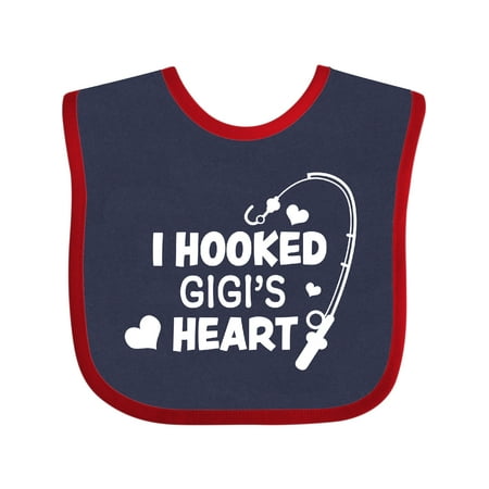 Inktastic I Hooked Gigi s Heart with Fishing Rod Gift Baby Boy or Baby Girl Bib