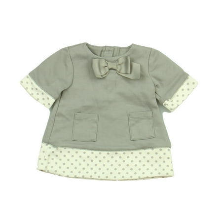 Pre-owned Jillian s Closet Girls Grey | White Dress size: 0-3 Months