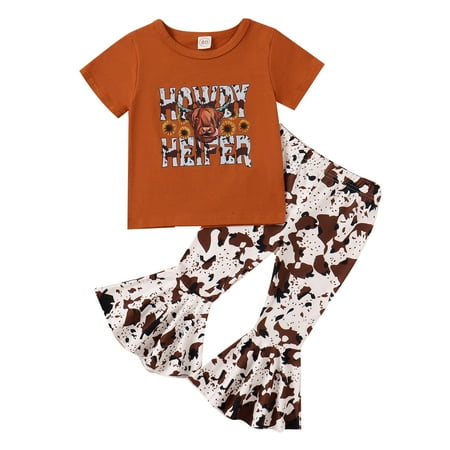 HIBRO Toddler Girls Short Sleeve Cartoon Cow Printed T Shirt Pullover Tops Bell Bottoms Pants Kids Outfits Girls Christmas Pajamas Size 5 Big Girl Set
HIBRO Toddler Girls Short Sleeve Cartoon Cow Printed T Shirt Pullover Tops Bell Bottoms Pants Kids Outfits Girls Christmas Pajamas Size 5 Big Girl Set
