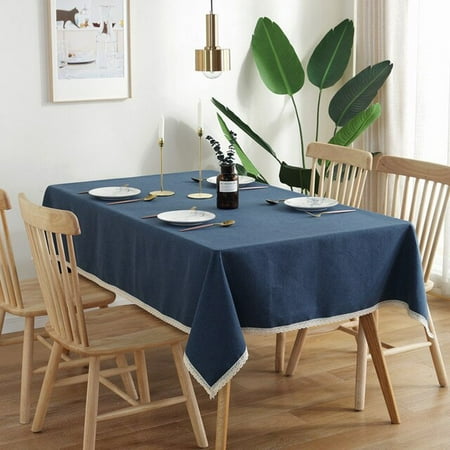 UMMH Solid Color Waterproof Tablecloth With Lace Cotton Linen Thick Rectangular Wedding Dining Table Cover Tea Table Cloth
UMMH Solid Color Waterproof Tablecloth With Lace Cotton Linen Thick Rectangular Wedding Dining Table Cover Tea Table Cloth