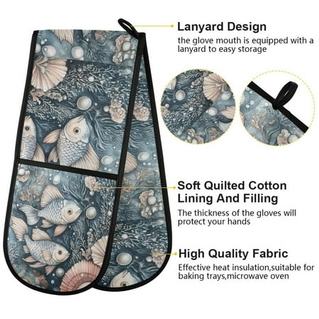 BZSMCE Oven Mitts Underwater Treasures: Golden Fish Creative Pattern Resistant Kitchen Gloves
BZSMCE Oven Mitts Underwater Treasures: Golden Fish Creative Pattern Resistant Kitchen Gloves