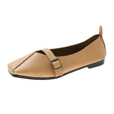 Fsqjgq Womens Shoes 608V5 Casual Comfort Ladies Fashion Solid Color Leather Belt Buckle Shallow Soft Sole Flat Casual Shoes Shoe Up Khaki 37
Fsqjgq Womens Shoes 608V5 Casual Comfort Ladies Fashion Solid Color Leather Belt Buckle Shallow Soft Sole Flat Casual Shoes Shoe Up Khaki 37
