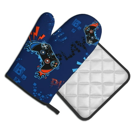 Oven Mitts And Pot Holders 2 Pcs Set High Heat Resistant Degree Extra Thicken Long Kitchen Oven Glove For Kitchen Baking Grilling Non-Slip Cooking Mitts Graffiti Dark Blue Game Controller
Oven Mitts And Pot Holders 2 Pcs Set High Heat Resistant Degree Extra Thicken Long Kitchen Oven Glove For Kitchen Baking Grilling Non-Slip Cooking Mitts Graffiti Dark Blue Game Controller