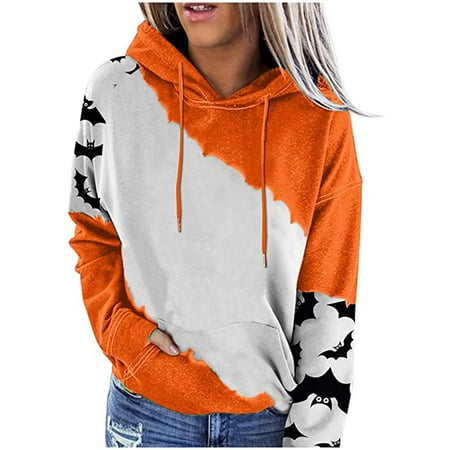 Women Long Sleeve Halloween Printed Hoodies Patchwork Drawstring Sweatchshirt Hooded Pullover with Pockets Fashion Oversized Sweatshirt Sweater Blouse Top
Women Long Sleeve Halloween Printed Hoodies Patchwork Drawstring Sweatchshirt Hooded Pullover with Pockets Fashion Oversized Sweatshirt Sweater Blouse Top
