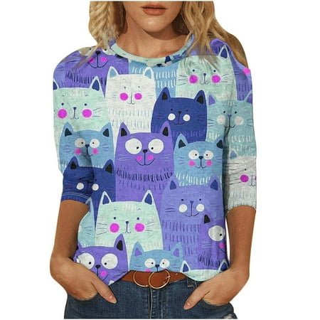 Womens Animal Print Tops Dressy Casual 3/4 Sleeve Cute Print Tee Shirts Casual Loose Lightweight Henley Shirts
Womens Animal Print Tops Dressy Casual 3/4 Sleeve Cute Print Tee Shirts Casual Loose Lightweight Henley Shirts