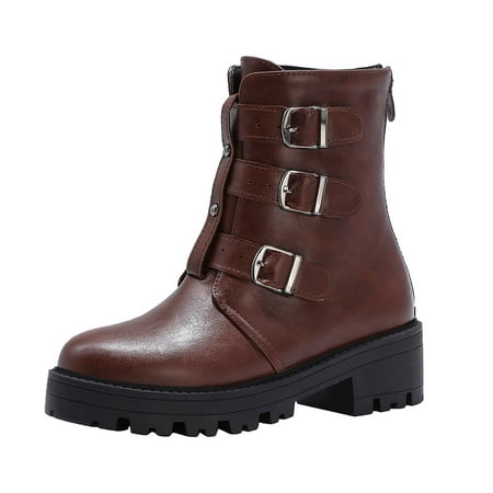 Tepsmf Womens Boots Women s Winter Warm Solid Color Belt Buckle Leather Zipper Heel Ankle Boots
Tepsmf Womens Boots Women s Winter Warm Solid Color Belt Buckle Leather Zipper Heel Ankle Boots