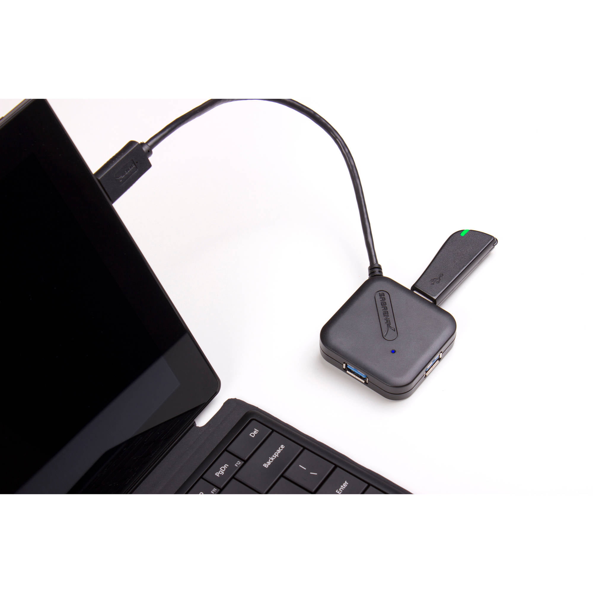Sabrent HB-SGAR 4-Port Portable USB 3.0 Hub with 9.5\u0026quot; Cable, Black ...
