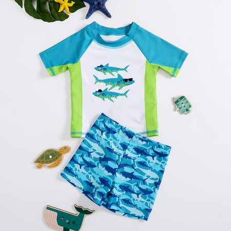 GYRATEDREAM Boys Two Piece Rash Guard Swimsuits Kids Short Sleeve Sunsuit Swimwear Sets 1-5 Years
GYRATEDREAM Boys Two Piece Rash Guard Swimsuits Kids Short Sleeve Sunsuit Swimwear Sets 1-5 Years