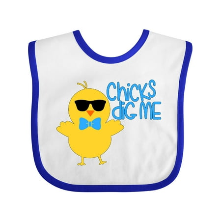 Inktastic Chicks Dig Me Cute Chick in Sunglasses Gift Baby Boy or Baby Girl Bib