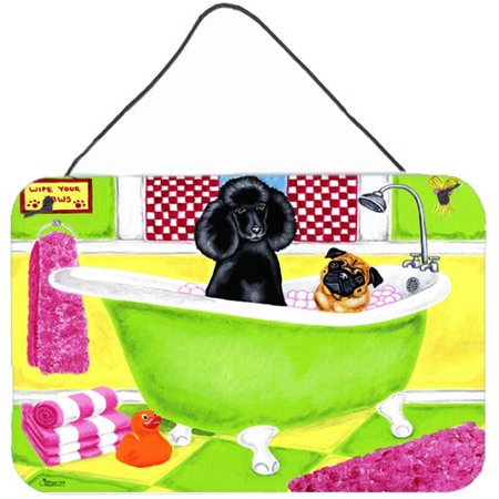 Caroline's Treasures Tub for Two with Poodle and Pug by Tanya and Craig Amberson Painting Print Plaque