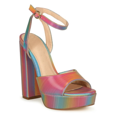 Liliana Peep Toe Platform Two Piece Chunky Heel 20133