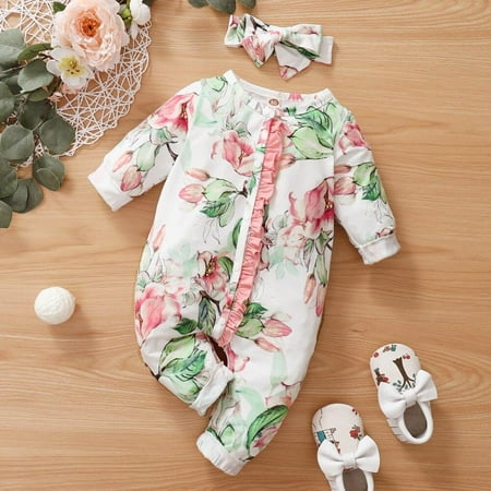 Xinhuaya Baywell Newborn Infant Baby Girls Clothes Jumpsuit Long Sleeves Flower Romper Jumpsuits + Headband 2Pcs Outfit Clothing Set
Xinhuaya Baywell Newborn Infant Baby Girls Clothes Jumpsuit Long Sleeves Flower Romper Jumpsuits + Headband 2Pcs Outfit Clothing Set