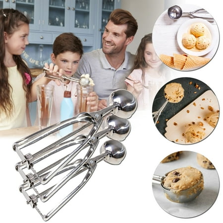 Ice Spoon Stainless Steel Spring Handle Masher Cookie Scoop Tableware Tool Blibunala