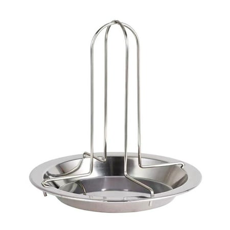 Vertical Roaster Chicken Holder Fold Roaster Chicken Holder for w/ Drip Pan for