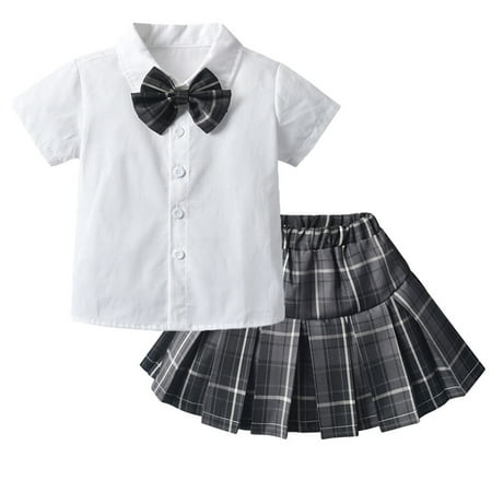 FRSASU Kids Clothes Clearance Toddler Kids Baby Girls Uniform Tops Shirt Plaid Pleated Skirts Set Outfits
FRSASU Kids Clothes Clearance Toddler Kids Baby Girls Uniform Tops Shirt Plaid Pleated Skirts Set Outfits