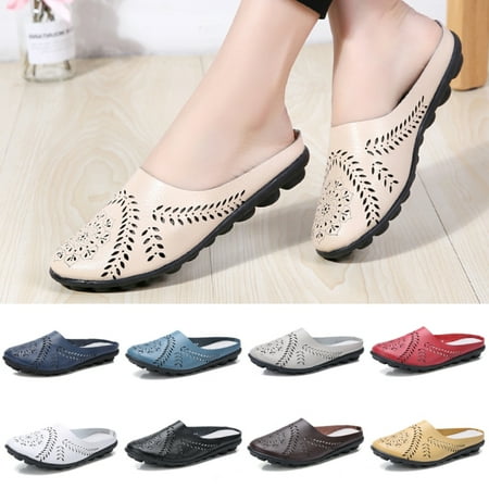 Ritualay Mules for Women Flats Comfortable Leather Closed Toe Slip On Womens Lightweight Nonslip Sandals Summer Casual Shoes Beige 9 
Ritualay Mules for Women Flats Comfortable Leather Closed Toe Slip On Womens Lightweight Nonslip Sandals Summer Casual Shoes Beige 9