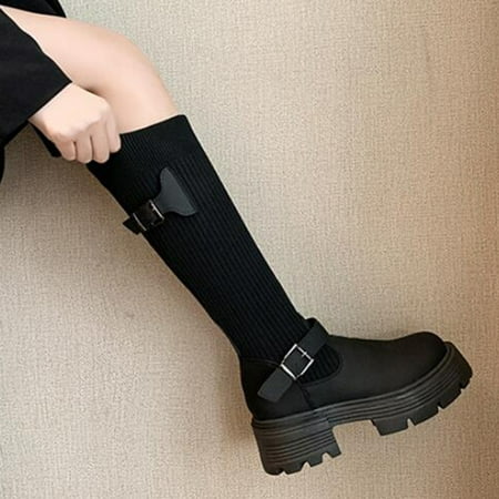 Christmas Women Mid Calf Boots Autumn And Winter Fashion Knit Belt Buckles Decoration Comfortable Round Toe Thick Square Heels
Christmas Women Mid Calf Boots Autumn And Winter Fashion Knit Belt Buckles Decoration Comfortable Round Toe Thick Square Heels