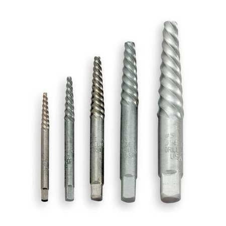 Chicago-Latrobe Screw Extractor Set 5pc HCS Pouch 65035