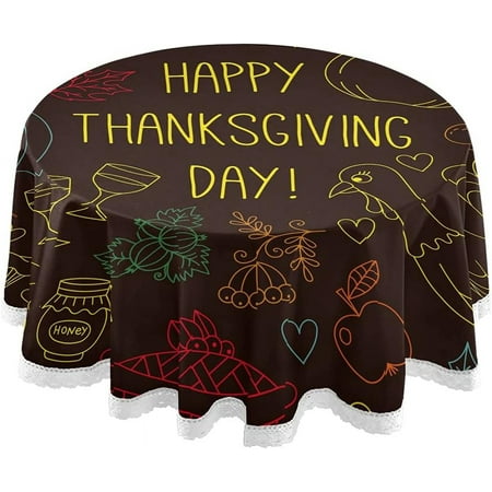 SKYSONIC Happy Thanksgiving Round Tablecloth 60 Inch Waterproof Stain and Wrinkle Resistant Washable Decorative Table Covers for Kitchen Dining Tabletop Party Outdoor Picnic
SKYSONIC Happy Thanksgiving Round Tablecloth 60 Inch Waterproof Stain and Wrinkle Resistant Washable Decorative Table Covers for Kitchen Dining Tabletop Party Outdoor Picnic