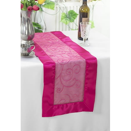 Wedding Linens Inc. 12.75 x 108 Embroidered Organza Table Runner - Fuchsia
Wedding Linens Inc. 12.75 x 108 Embroidered Organza Table Runner - Fuchsia