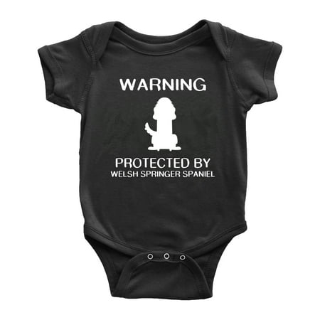 Warning: Protected by A Welsh Springer Spaniel Dog Funny Baby Bodysuits (Black 18-24 Months)
Warning: Protected by A Welsh Springer Spaniel Dog Funny Baby Bodysuits (Black 18-24 Months)
