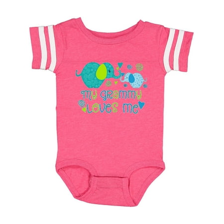 Inktastic My Grammy Loves Me- Cute Elephants Gift Baby Boy or Baby Girl Bodysuit