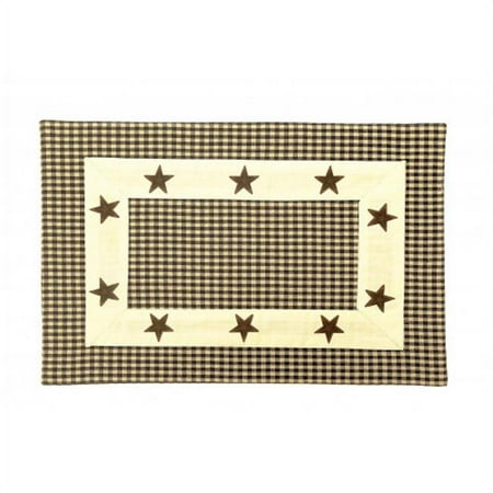 AG-02300S-4 19 in. Ribbed Placemats Star Black Check - Set of 4