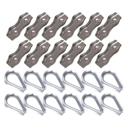 Fule 12PCS Duplex Clamp and Wire Rope Thimble Kit 304 Stainless Steel Rope Clip
Fule 12PCS Duplex Clamp and Wire Rope Thimble Kit 304 Stainless Steel Rope Clip