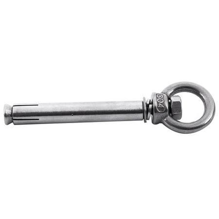2Pcs Stainless Steel Raw Style Shield Anchor Eye Bolts M6 x 82mm Silver