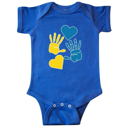 Inktastic Down Syndrome Awareness with Handprints and Hearts Blue and Yellow Gift Baby Boy or Baby Girl Bodysuit
Inktastic Down Syndrome Awareness with Handprints and Hearts Blue and Yellow Gift Baby Boy or Baby Girl Bodysuit