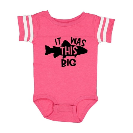 Inktastic It Was This Big Fishing Humor Gift Baby Boy or Baby Girl Bodysuit