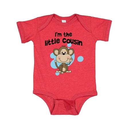Inktastic I m the Little Cousin-monkey-blu Gift Baby Boy Bodysuit