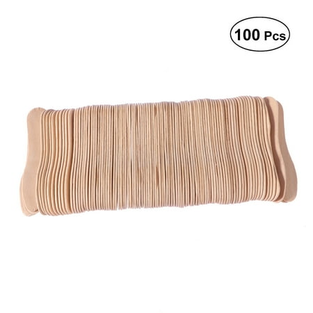 Hemoton 100pcs Wooden Ice Cream Spoons Wood Taster Spoons Popsicle Paddles Spoon