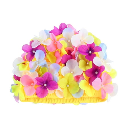 HOMEMAXS 1pc Flower Shape Swimming Breathable Swim Hat for Swimming Women Girls