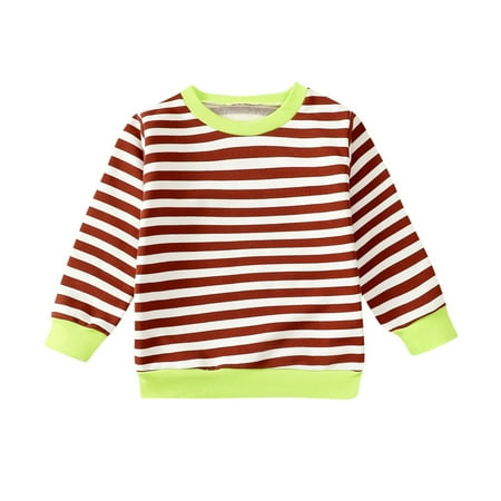 LNWUY Toddler Striped Sweatshirt Oversized Long Sleeve Rainbow Shirt Crewneck Pullover Tops Baby Girl Boy Fall Clothes Brown 100
LNWUY Toddler Striped Sweatshirt Oversized Long Sleeve Rainbow Shirt Crewneck Pullover Tops Baby Girl Boy Fall Clothes Brown 100