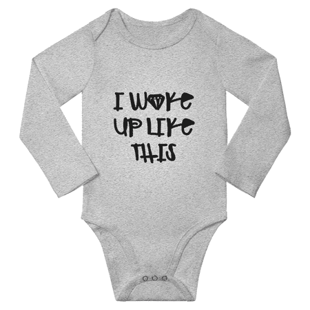 I Woke Up Like This Cute Baby Long Sleeve Boy Gril Clothes (Gray 18-24M)