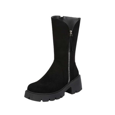Womens Platform Chelsea Boots Mid Calf Elastic Chunky Block Heel Non-Slip Combat Shoes Fashion Faux Suede Side Zipper Ankle Boots
Womens Platform Chelsea Boots Mid Calf Elastic Chunky Block Heel Non-Slip Combat Shoes Fashion Faux Suede Side Zipper Ankle Boots