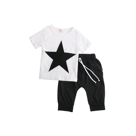 2Pcs Baby Boys Clothing Set Tops Harem Pants Cotton Star T-shirt Cotton White Boys Clothes Sets 2-7Y
2Pcs Baby Boys Clothing Set Tops Harem Pants Cotton Star T-shirt Cotton White Boys Clothes Sets 2-7Y
