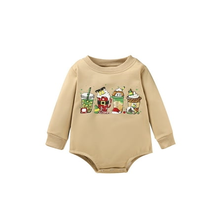 JYYYBF 3-24M Newborn Baby Boy Girl 1st Christmas Romper Drinks Print Long Sleeve Crewneck Overisized Sweatshirt Fall Winter Outfit Khaki 12-18 Months
JYYYBF 3-24M Newborn Baby Boy Girl 1st Christmas Romper Drinks Print Long Sleeve Crewneck Overisized Sweatshirt Fall Winter Outfit Khaki 12-18 Months