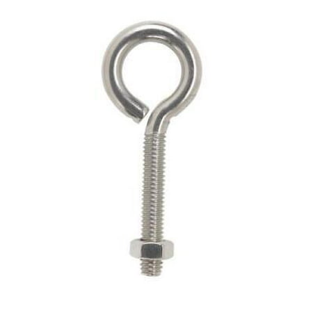 Hampton 5/16 in. x 3-1/4 in. L Stainless Steel Eyebolt Nut Included (Pack of 5)